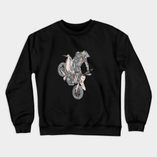 Line art biker tshirts Crewneck Sweatshirt